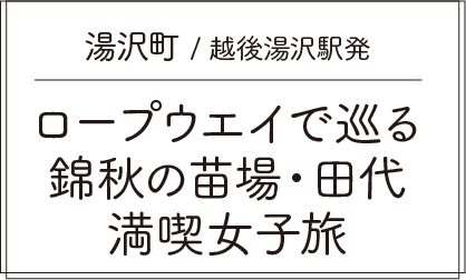 湯沢町 / 越後湯沢駅発 ロープウエイで巡る錦秋の苗場・田代満喫女子旅